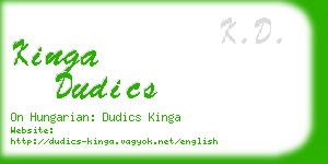 kinga dudics business card